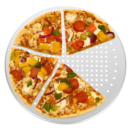 LOLIPPYY Aluminum Round Pizza Pan with Perforations for Home Baking, 1 Set Non-Stick Pizza Tray