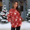 thumbnail image 3 of Xoenoiee Christmas Reindeer Snowflake Print Women Fall Sweatshirt Sweaters Xmas 2025 Long Sleeve Pullover Sweater Casual Loose Crew Neck Jumper Tops with Pockets, Size 3XL, 3 of 7