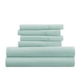 thumbnail image 6 of King, Aqua Solid Microfiber 6 Piece Bed Sheet Set, by Noble Linens, 6 of 11