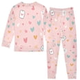 thumbnail image 2 of FORMRS Long Sleeve Top and Pants Pajama Set for Niños 2-Piece Sleepwear, Sizes 18M-8Y, Love in The Air, 2 of 6