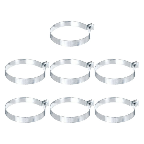 Uxcell 7 Pack Brace Bands Chain Link Fence, Galvanized Steel Tension Bands with Bolts & Nuts for 5-15/32" Chain Link Post, Pipe, Gate, Fences Panels, Silver (6.89" L x 0.87" W)