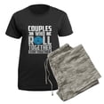 thumbnail image 5 of CafePress - Couples Who Roll Together, Stay Together V Pajamas - Women's Short Sleeve Print T-Shirt and Pants Dark Cotton Pajama Set, 5 of 7