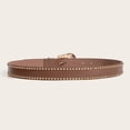thumbnail image 2 of SWSMCLT Women's Faux Leather Belt Fashion Adjustable Belts Buckle Steampunk Riding Metal Buckle Studded Metal Brown X-Small-Medium, 2 of 3