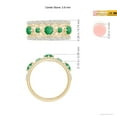 thumbnail image 5 of ANGARA Natural Art Deco Inspired Graduated Emerald and Diamond Ring in 14K Yellow Gold for Women (Size-3.8mm) | May Birthstone, Birthday, Anniversary, Jewelry Gift for Women | Natural Emerald Ring, 5 of 9