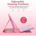 thumbnail image 6 of 360° Rotatable Detachable Keyboard Folio with 7-Color Backlight & Pencil Holder for A16 iPad 10th & 11th Generation (2025),Watermelon Red, 6 of 8