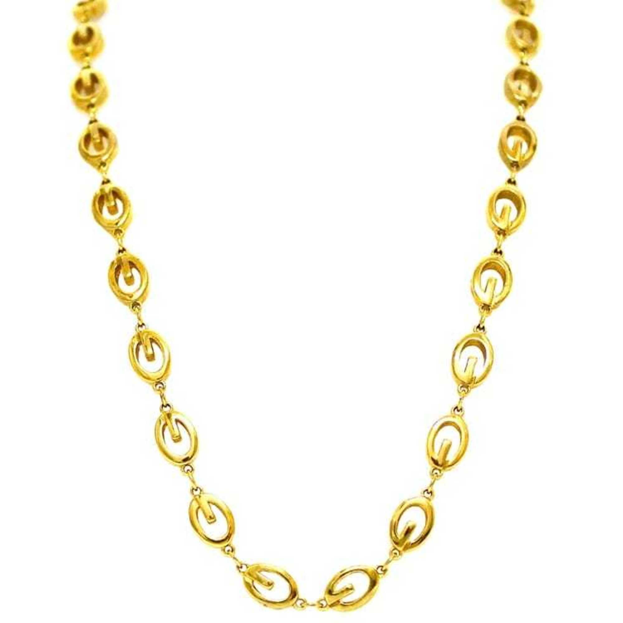 Pre-Owned Givenchy Long Necklace ec-23367 Gold Metal GIVENCHY G Women's Retro (Good)