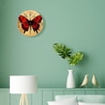thumbnail image 4 of 10 Inch Wall Clock Battery Operated Silent Clock Decorative for Office, Kitchen, Outdoor, Living Room，Butterfly on Manuscript with Ink Stains Cute Art, 4 of 4