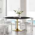 thumbnail image 2 of Modway Lippa 60" Round Artificial Marble Dining Table in Gold Black, 2 of 7