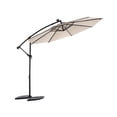 thumbnail image 3 of 10ft Solar LED Offset Hanging Market Patio Umbrella  ( khaki ), 3 of 7