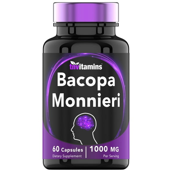 TNVitamins Bacopa Monnieri Capsules For Men & Women 1000 mg (60 Capsules)