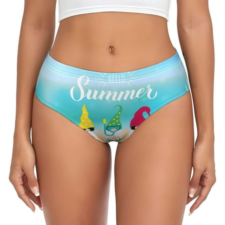 Womens Underwear - Hello Summer Gnome 1 No Show Seamless Underwear for Women  Soft Stretch Sexy Women s Panties  Cute Hipster Ladies Panties Bikini Underwear Briefs