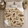 thumbnail image 4 of Western Frontier Cowboys decorative motif Ranch Scene autumn celebration, Warm Flannel Blanket for Ranch House and Living Room, Festive autumn celebration Scene, Rustic Home Decor, 4 of 7