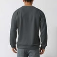 thumbnail image 6 of hopeusnice Men's Solid Color Long Sleeve Crew Neck Sweatshirt Basic Ribbed Knitted Jumper Tops Gray XXL, 6 of 6