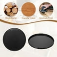 thumbnail image 4 of Uxcell Wooden Serving Tray Round Decorative Platter for Serving Food and Drinks with Stylish Design Black 15.2 Inch, 4 of 6