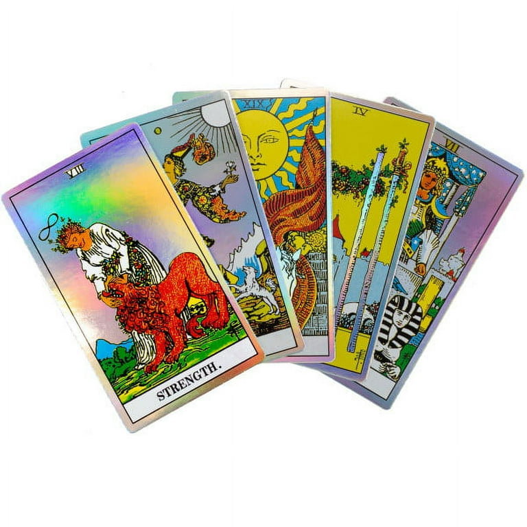 Tarot Cards with Guide Book 78-Card Oracle Deck with Holographic Finish Set Suitable for Beginners or Enthusiasts by Trademark Games Tarot Cards with Guide Book 78-Card Oracle Deck with Holographic Finish Set Suitable for Beginners or Enthusiasts by Trademark Games