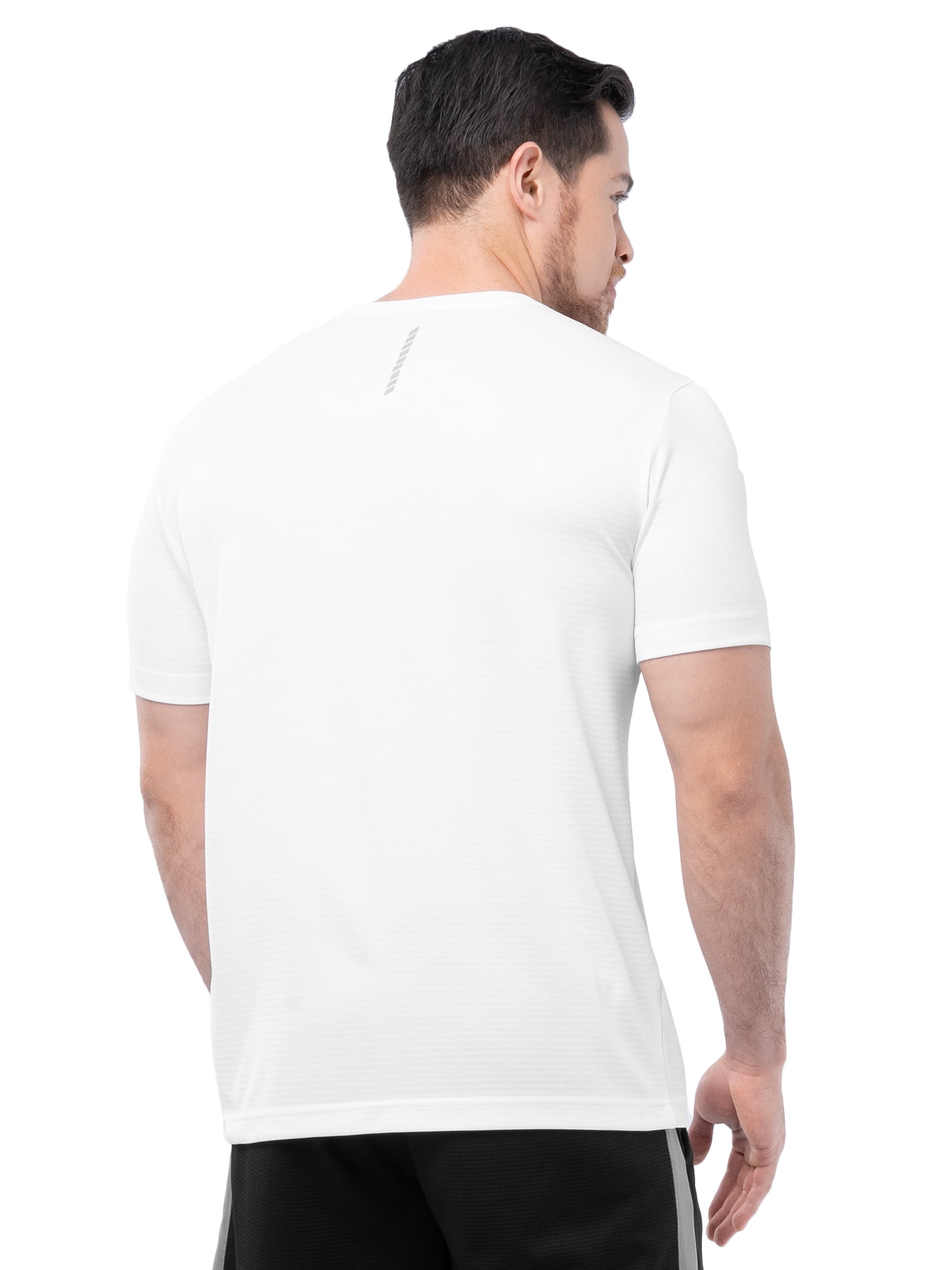 Athletic Works Men's and Big Men's Core Linear Mesh Active Short Sleeve Tee, Sizes S-3XL