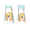 thumbnail image 7 of Naloa Corgi With Towel Ans Slice Cucumber Print Women's Summer Spring Casual Beach Sundress,Vacation Sleeveless Tank Crewneck Loose Dresses, 7 of 7