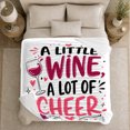 thumbnail image 5 of Little Wine Lot Of Cheer Wine Glass Grapes, Cozy Friendship Quote Scene, Warm Flannel Blanket for Living Room and Reading Nook, Art Lovers Thanksgiving Gift, Artistic Home Decor, 5 of 9
