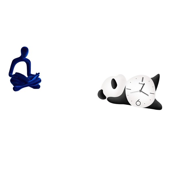 Figura de pensador abstracto,Estatua de pensador abstracto,decoración para el hogar,Figura humana decorativa para oficina,coleccionable,Reloj de pared,Reloj de pared Panda Decoración del