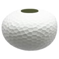 thumbnail image 3 of Bergamo Art 14" Decorative Handmade White Round Patterned Glass Vase, 3 of 6