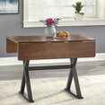thumbnail image 3 of TMS Rustic Extendable Rectangular Dining Table, Walnut and Black Finish, 3 of 5