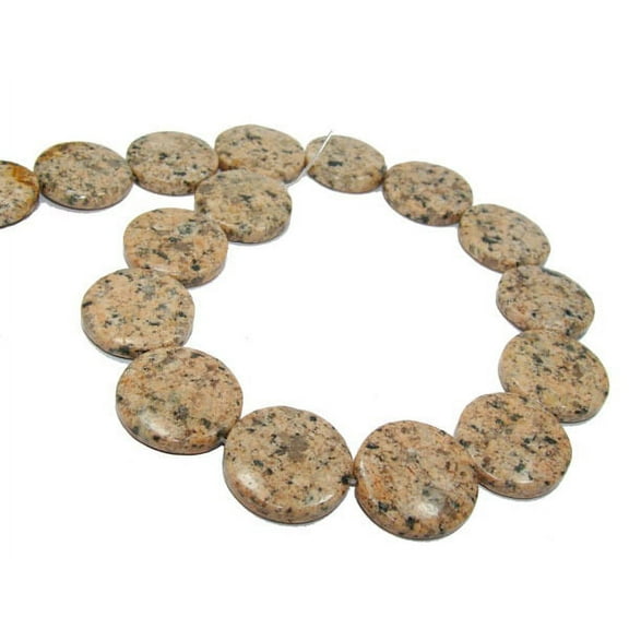 25mm 16 Beads Brown Kiwi Stone Coin Beads Genuine Gemstone Natural Jewelry Making