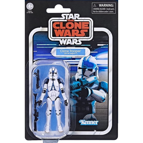 STAR WARS Hasbro The Vintage Collection Clone Trooper (501st Legion) Toy,3.75-Inch-Scale The Clone Wars Action Figure,Toys Kids Ages 4 and Up (NON-MINT PACKAGE)