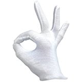 Adult Santa Magician Costume Accessory 2pc Gloves, White, One