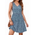 thumbnail image 2 of MOYIKO Summer Dresses for Women Casual V Neck Sleeveless Sundresses Floral Beach Vacation Tank Short Dress with Pockets, 2 of 7