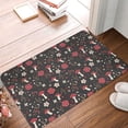 thumbnail image 4 of Yiaed Fly Agaric and Flowers Print Flannel Doormat Mat Outdoor Indoor Door Mats, Non Slip Durable Entrance Rugs for Outside Entry, Porch, Resist Dirt, 16"x24", 4 of 7