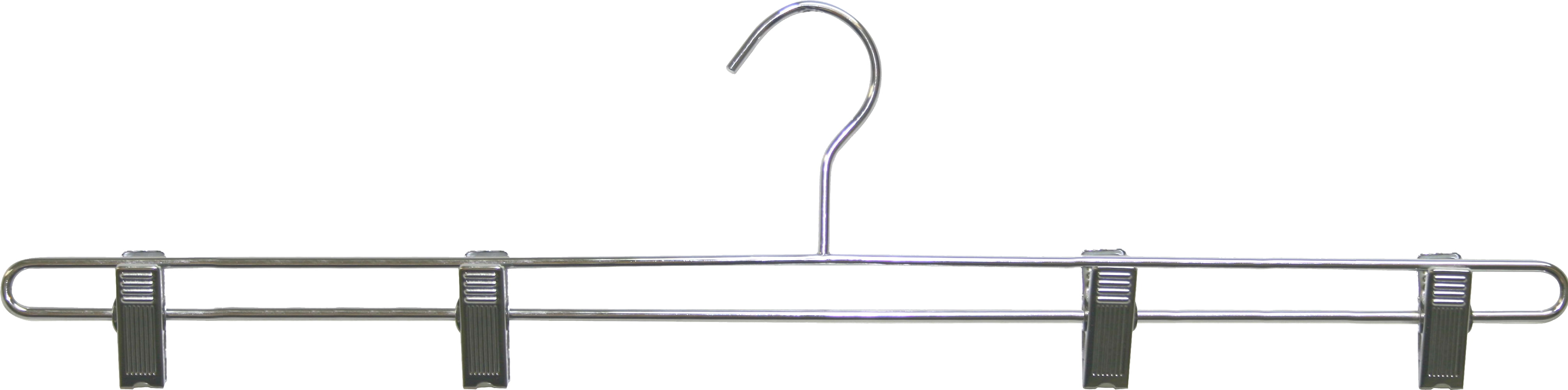 Extra Long Metal Bottom Hanger with 4 Adjustable Cushion Clips, 22 Inch