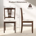 thumbnail image 3 of Gymax Wooden Dining Chairs Set of 4 w/Rubber Wood Frame Hollowed Backrest for Kitchen Brown, 3 of 10