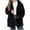 Black, variant on Lovskoo Winter Coats for Women Plus Size Fuzzy Fleece Hooded Zipper Long Sleeve Solid Color Plush Long Sleeve Hooded Casual Jacket Black