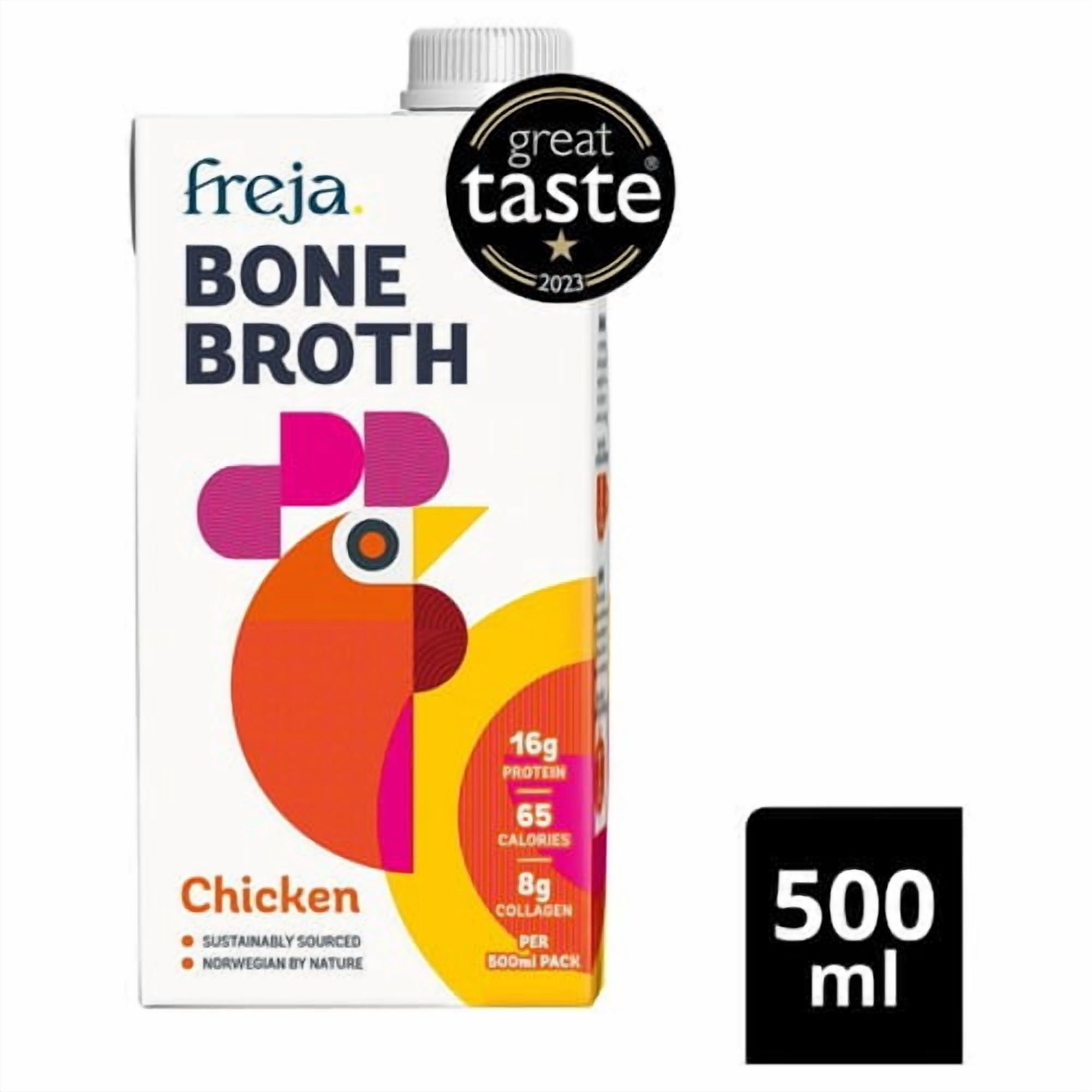 Freja Chicken Classic Bone Broth 500ml, British Import (Pack of 2)