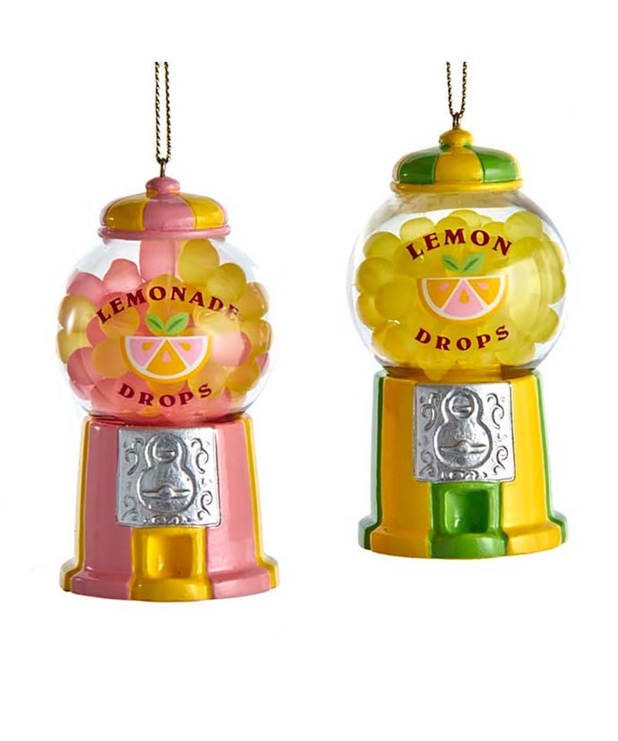 Kurt Adler Gumball Machine Ornaments Set of 2