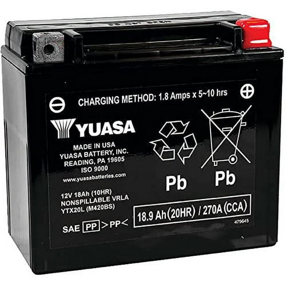 Yuasa Maintenance Free VRLA Batteries for Street YTX20L-BS