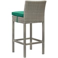 thumbnail image 3 of Modern Contemporary Urban Design Outdoor Patio Balcony Garden Furniture Bar Side Stool Chair, Rattan Wicker, Green Light Gray, 3 of 3