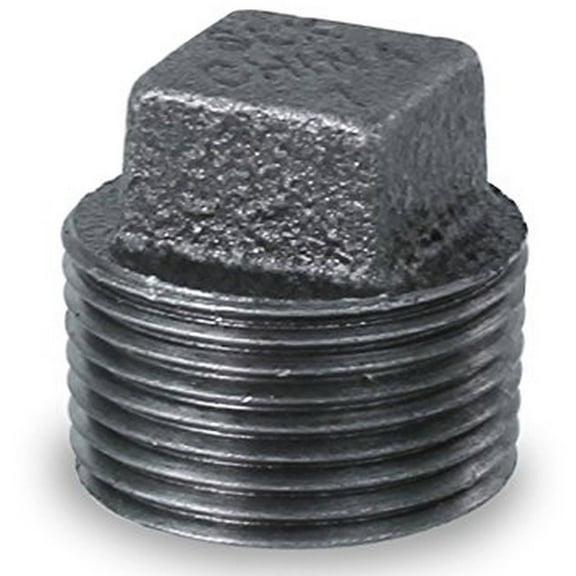 Supply Giant BMPL2120 Black Malleable Iron Plug with Square Head, 2-1/2"