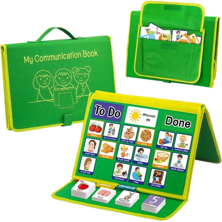 Godery Visual Communication Book Nonverbal Communication Board Autism Language Vocabulary Learning Materials Speech Articulation Therapy Cue Cards for Kids Toddler Behavior Book for Home School