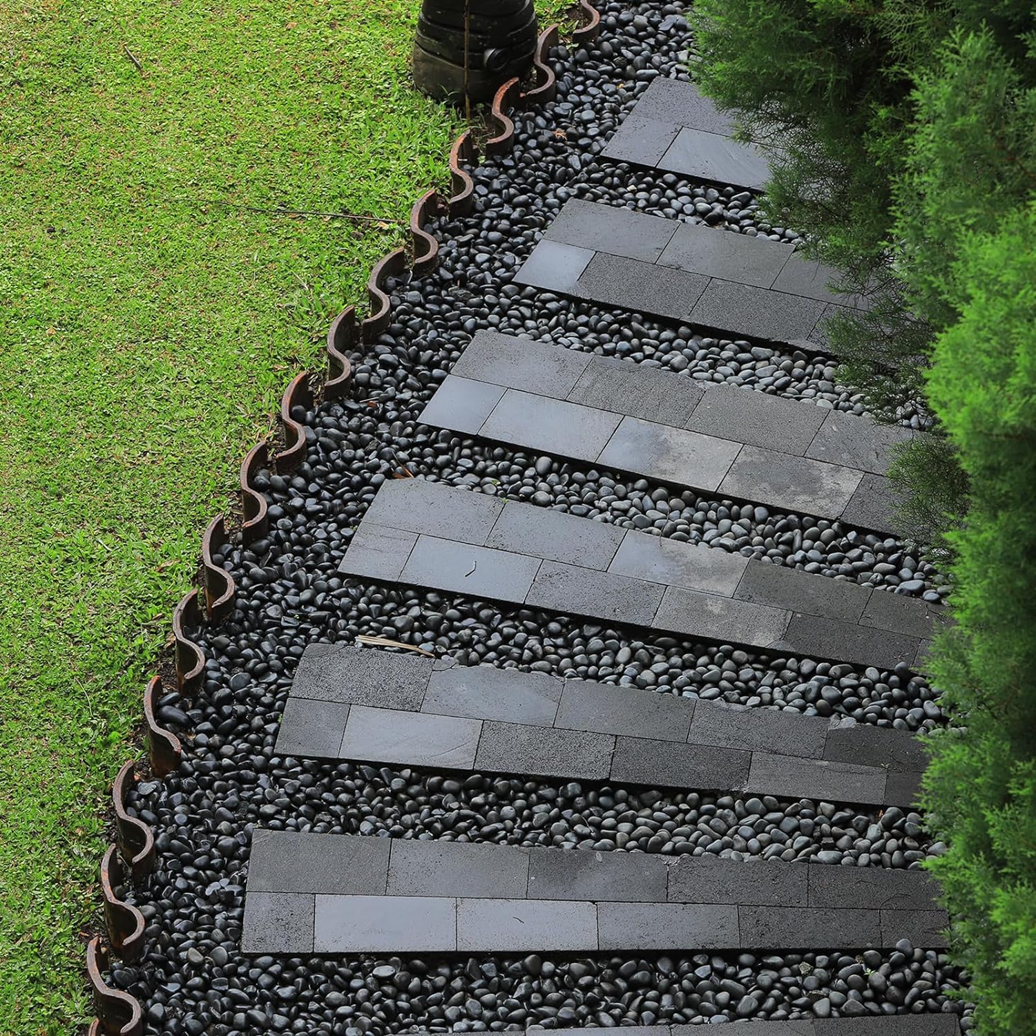Gaspro 30lbs Black River Rocks, Decorative Stones for Walkways, Outdoor Landscaping, Garden, Yard, 1 to 2 Inch, Black Polished Pebbles