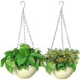 thumbnail image 1 of Macetas colgantes únicas, elegantes macetas de cerámica para plantas de interior y exterior con orificios de drenaje y tapón extraíble, macetas de plástico PP grueso resistentes a la intemperie para, 1 of 5