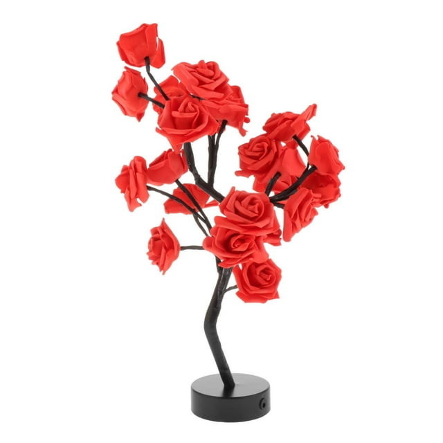 Luz de noche LED Yuyangstore Árbol artificial decoración de habitación rojo