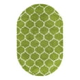 thumbnail image 3 of Unique Loom Trellis Shag Collection Area Rug - Ruby (5' 3" x 8' Oval Green/Ivory), 3 of 11