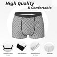 thumbnail image 2 of Men's Boxer Briefs, Gray plaid Soft Comfy Mens Underwear Boxer Briefs Breathable With Widen Waist, 2 of 7