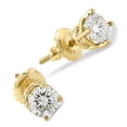 thumbnail image 2 of Pompeii 1/2ct Diamond Studs Screw Back Earrings 14k Yellow Gold (G/H,I1), 2 of 5