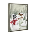 thumbnail image 4 of Stupell Industries Snowman on Snowy Path Holiday Painting Gray Floater Framed Canvas Art Print Wall Art, 25 x 31, 4 of 10