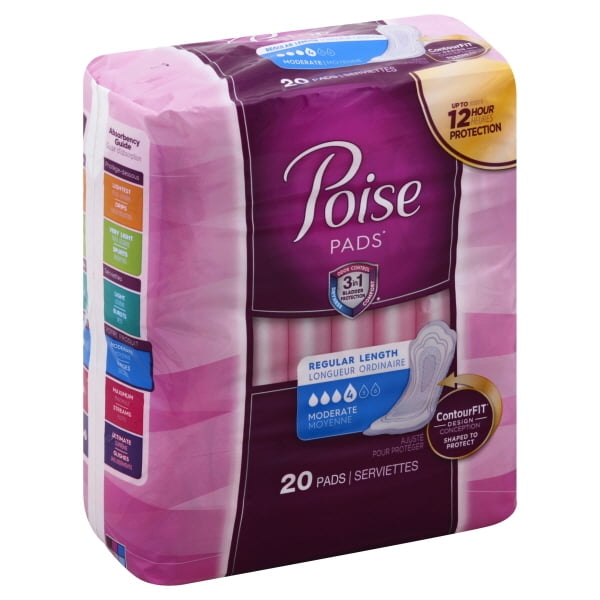 Poise Female Incontinent Pad 10.9" L Contoured 19564 120/Case