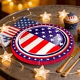 thumbnail image 7 of 4th of July Paper Plates 25 Pack 7" Disposable Patriotic Party Supplies Red White Blue American Flag Independence Day Tableware for Veterans Day Memorial Day BBQ by PALIFEUR, 7 of 7