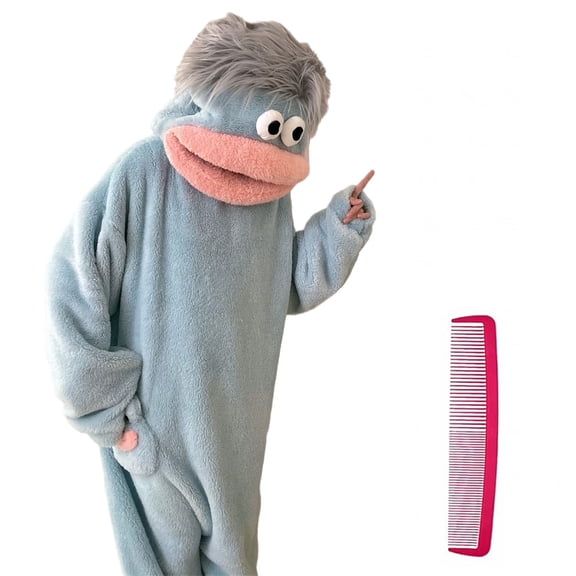 Grblisyd Kids Monster Onesie with Styling Comb One Monster Endless Hairstyles Ultra-Soft Fleece Child Onesie