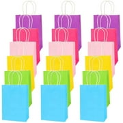 18 PCS Colorful Gift Bags - Rainbow Party Favor Kraft Candy Bags - DIY Supplies - Eco-Friendly and Durable